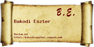 Bakodi Eszter névjegykártya